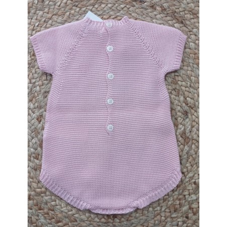 Pelele punto corto rosa