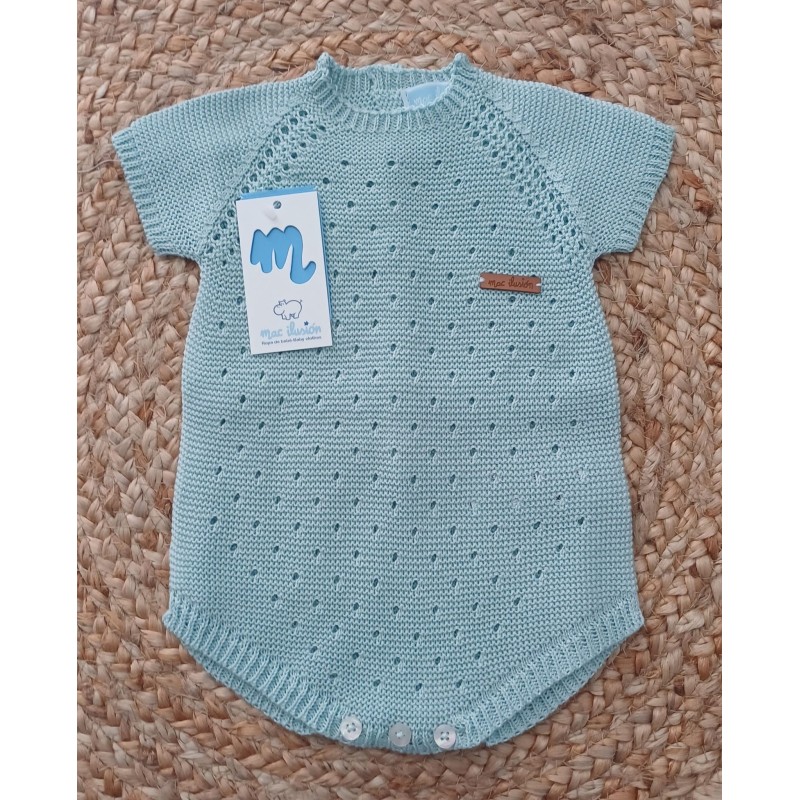 Pelele punto corto verde