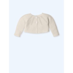 Rebeca corta calada color natural