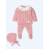 Conjunto tres piezas hilo rosa