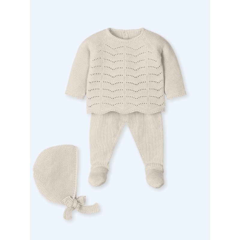 Conjunto tres piezas color natural