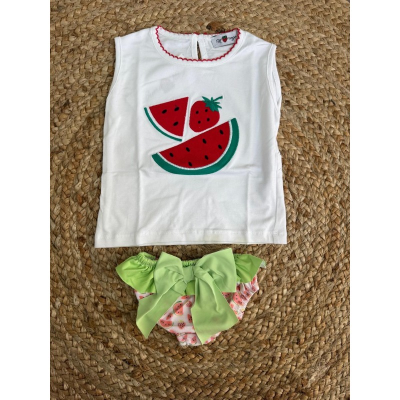 Conjunto  baño niña fresa