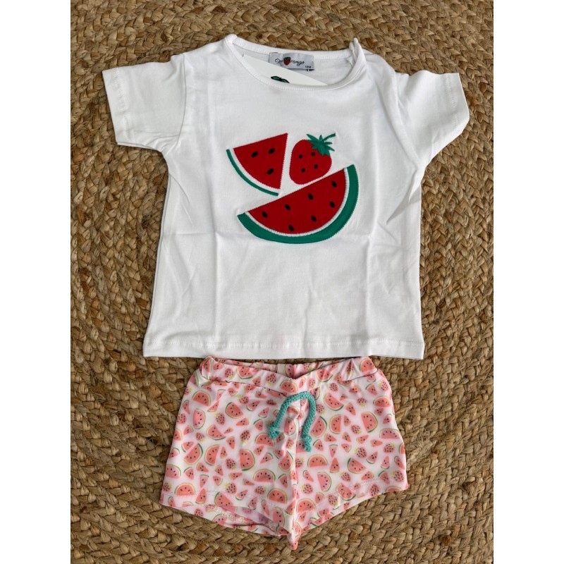 Conjunto niño baño fresa