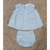 Jesusin y braguita algodon rayas celeste abertura delantera