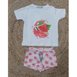 Conjunto camiseta y bañador niño sandia