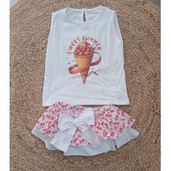 Conjunto niña cucurucho cerezas