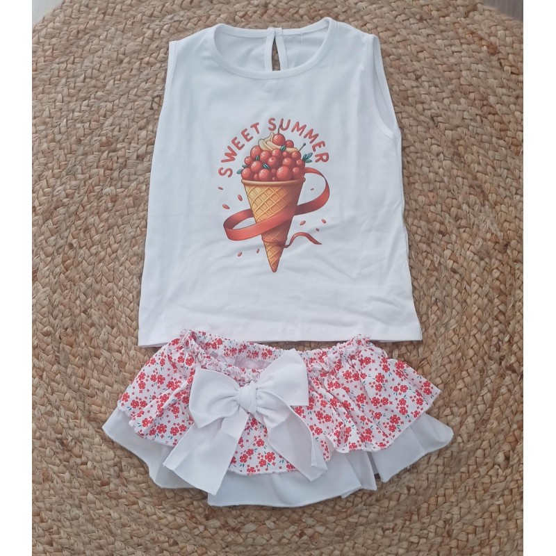 Conjunto niña cucurucho cerezas