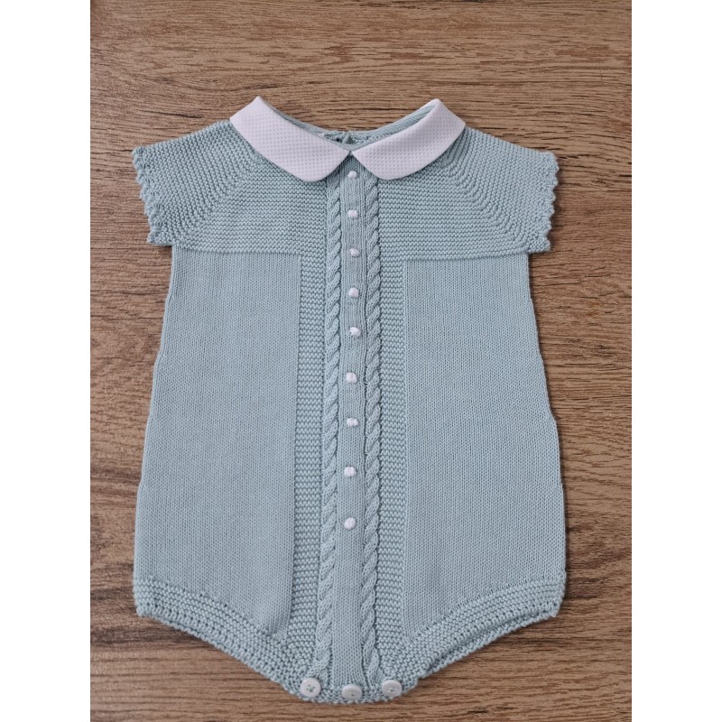 Pelele de hilo con cuello bebe 100% algodón varios colores