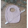 Pack Babero y Chupetero vichy rosa