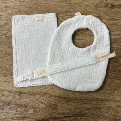 Pack muselina pequeña, babero y chupetero