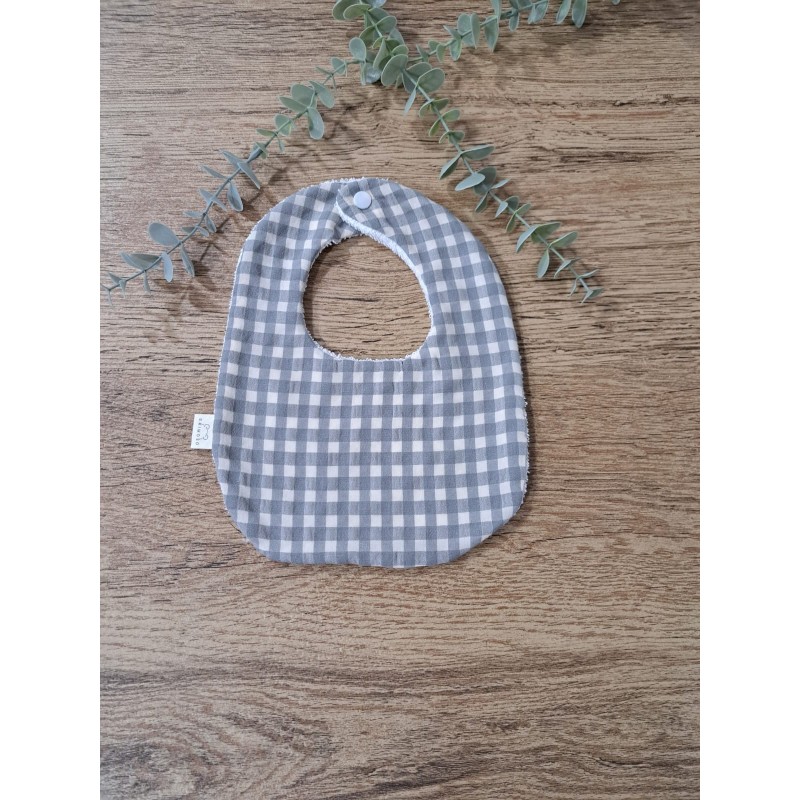 Babero grande vichy gris primoso
