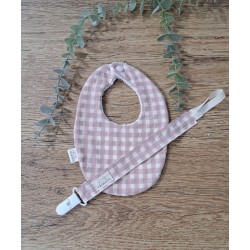 babero pequeño vichy rosa primoso