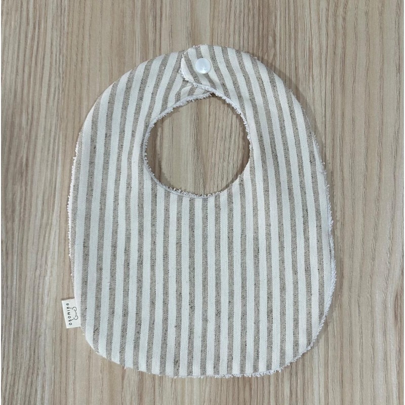 Babero grande rayas beige