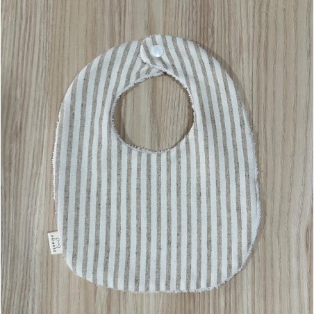 Babero grande rayas beige