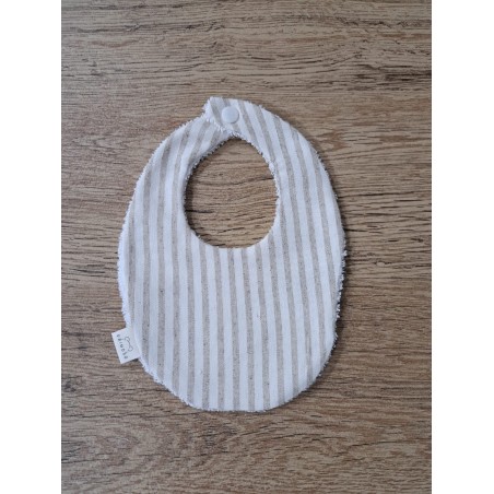 Babero pequeño rayas beig