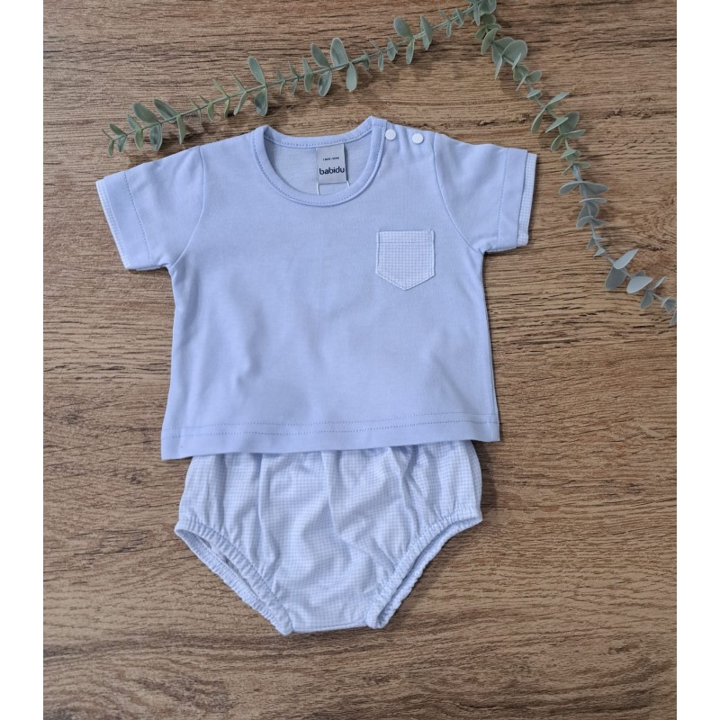 Conjunto babidu celeste de algodón