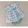 Jesusito con braguita cuadros verde y celeste cuello