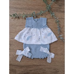 Jesusito con braga de punto y tela celeste