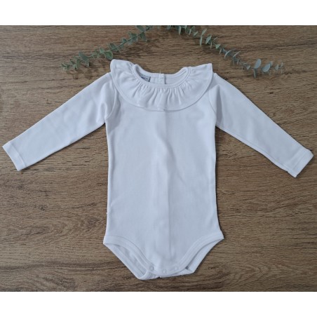 Body babidu algodón  cuello volante mangas largas