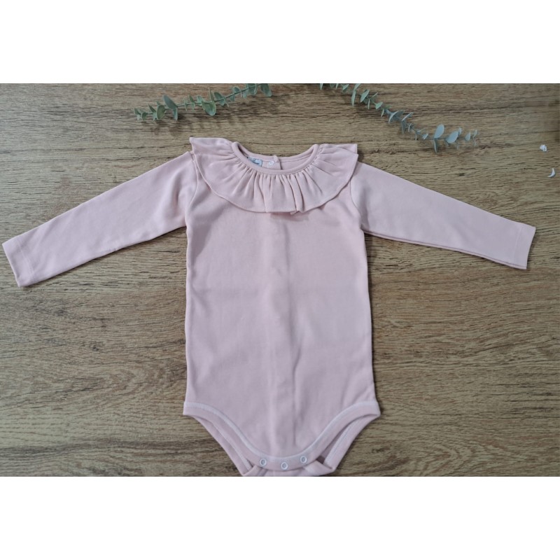 Body babidu algodón  cuello volante mangas largas