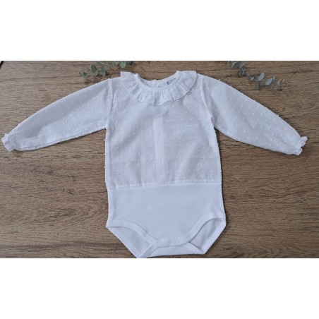 Body plumeti cuello volante blanco