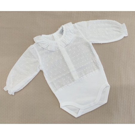 Body plumeti cuello volante blanco