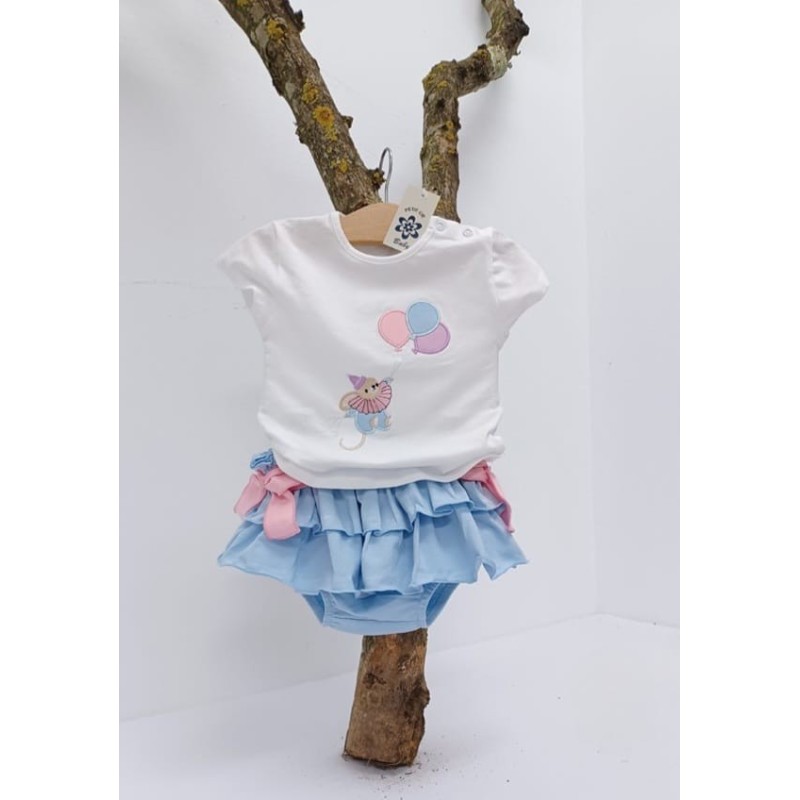 Conjunto niña bba ratón globos