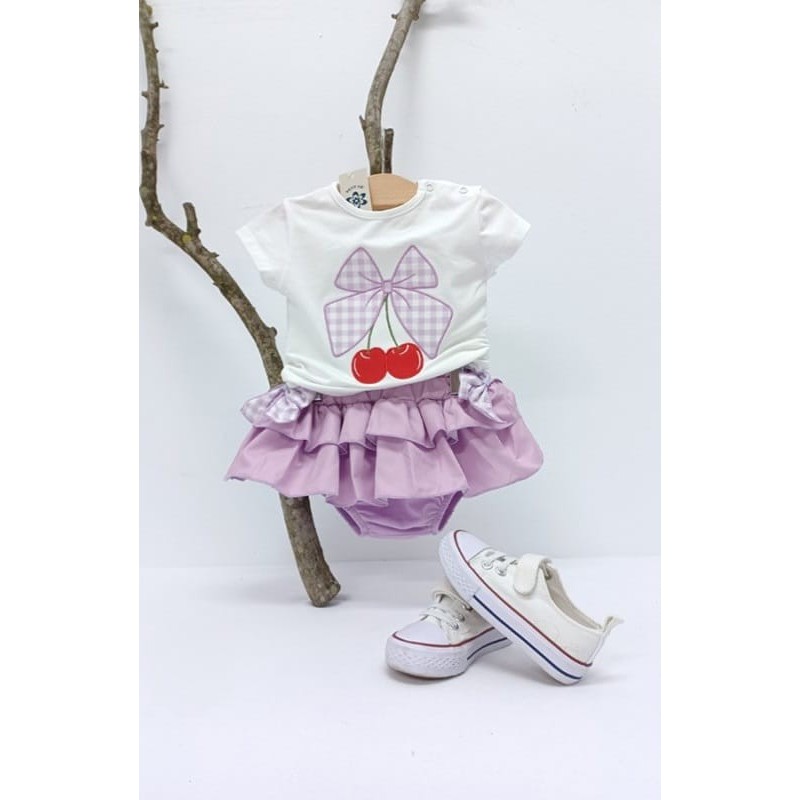 Conjunto Bba cereza vichy niña