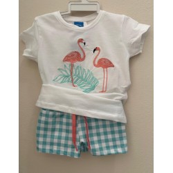 Conjunto baño niño flamencos