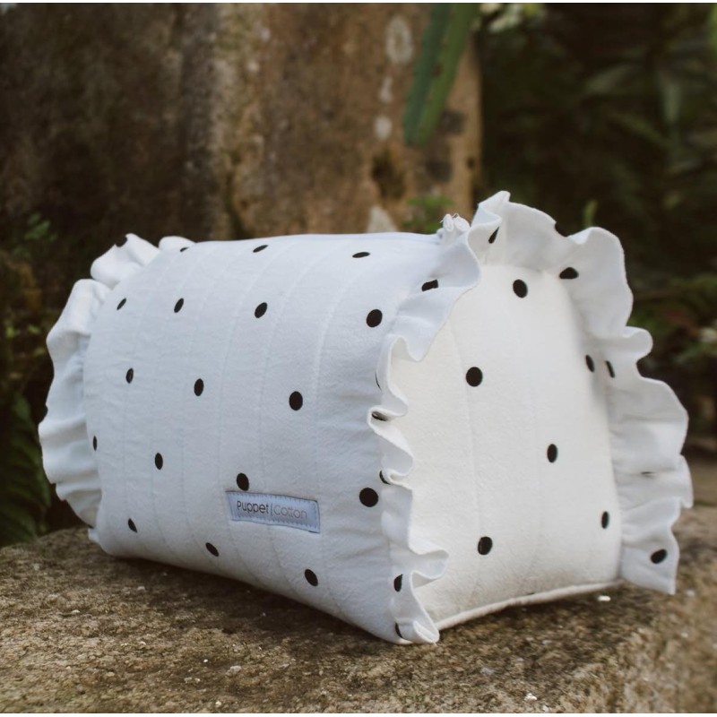 Neceser volantes blanco con lunares negro