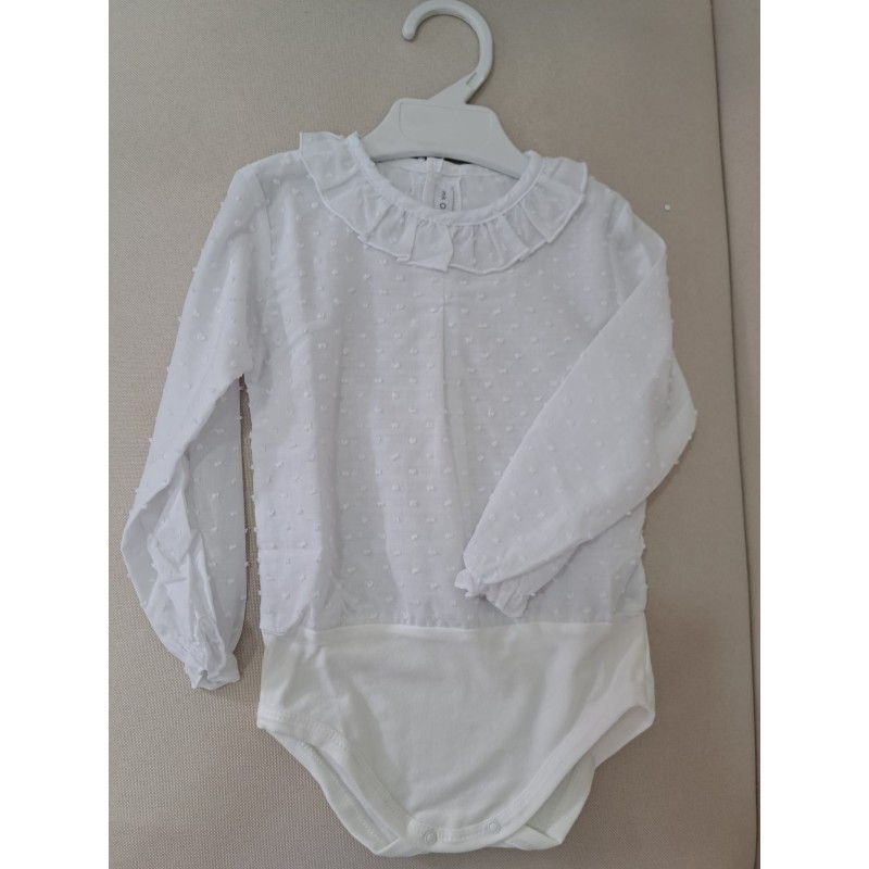 Body plumeti cuello volante calamaro color blanco