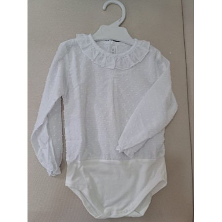 Body plumeti cuello volante calamaro color blanco