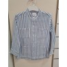 Camisa cubana bambula azul y blanca