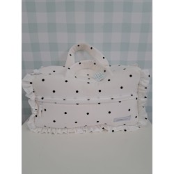 Duffel bag blanco lunares negros