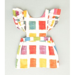 Falda pichi multicolor con detalle volante en hombro  Colección primavera-verano 2025 de la marca española José Varón