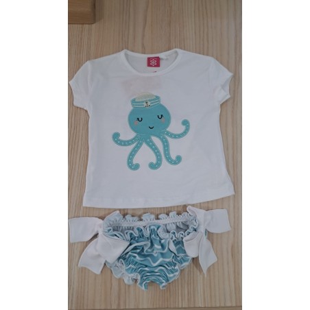 Conjunto baño niña pulpo marinero