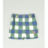 Pantalón corto cuadro bicolor verde/tinta