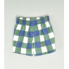 Pantalón corto cuadro bicolor verde/tinta