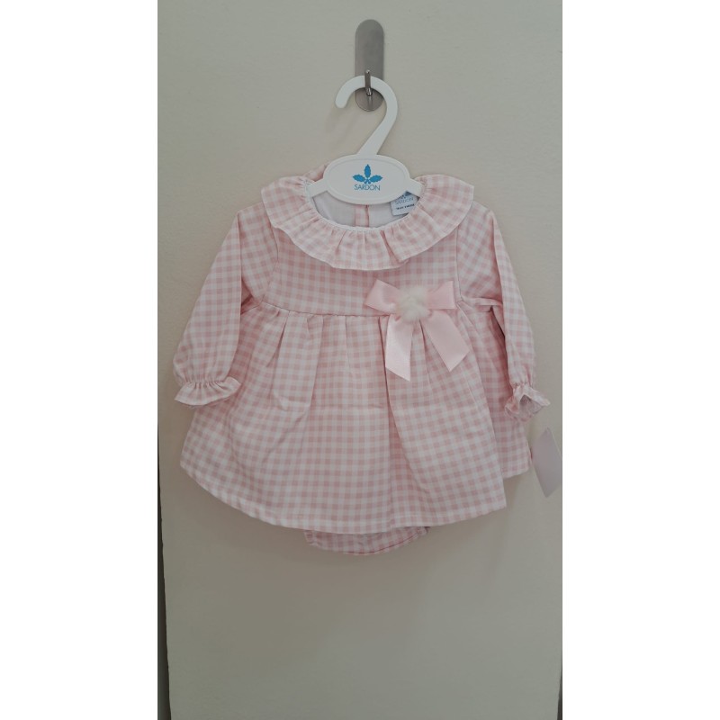 Jesusito bebe m vichy rosa de la marca sardon