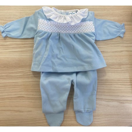 Conjunto de dos piezas con pie smock familia Elena