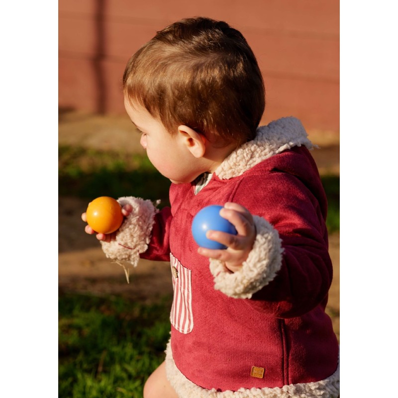 Sudadera burdeos bolsillo rayas de la marca española José Varón