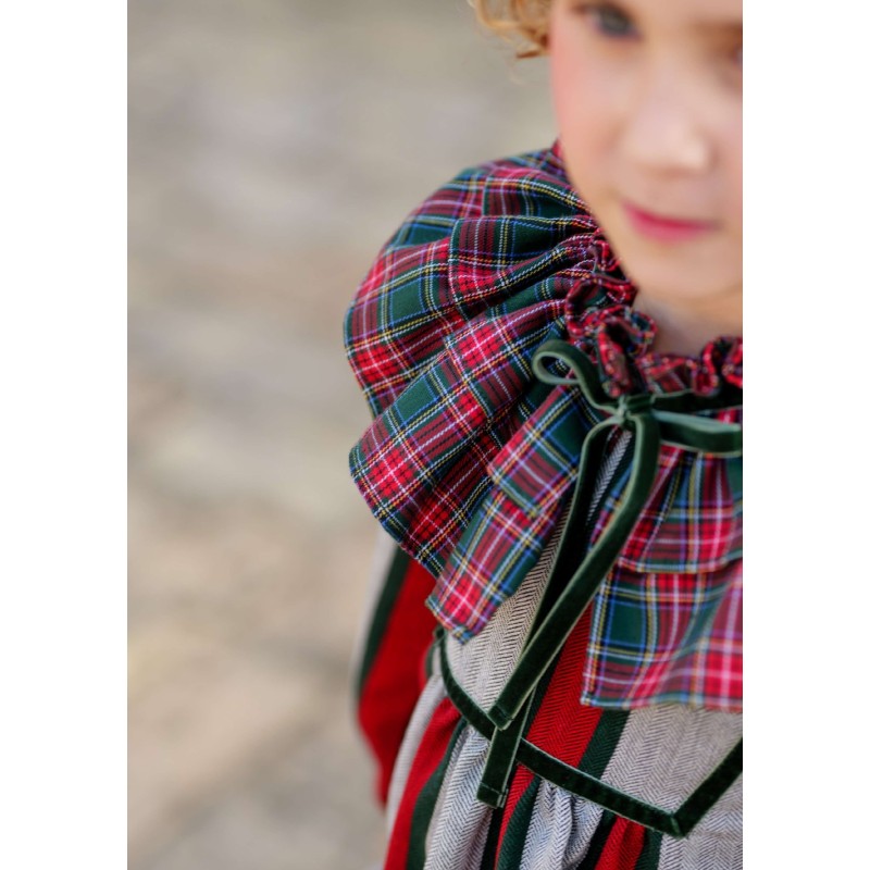 Vestido cuadros-rayas niña de la marca española José Varón