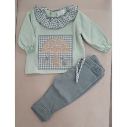 Chandal verde cuadro vichy y seta