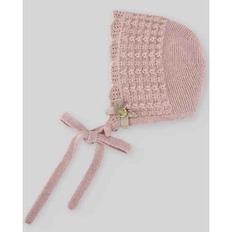 Capota punto rosa palo-avena de la marca española Paz Rodriguez