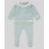 Conjunto jubón mas polaina niña verde tiza